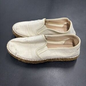 Viscata Barcelona Shoes Womens 39 Espadrille‎ Platform Cream Fabric Slip On
